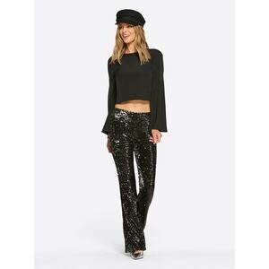 Pull On Flare in Black Sequin Size 30